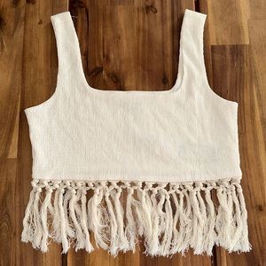 Boho Fringe Crop top Small